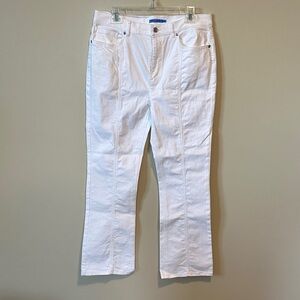 J Mclaughlin White Seamed Straight Jeans size 12
